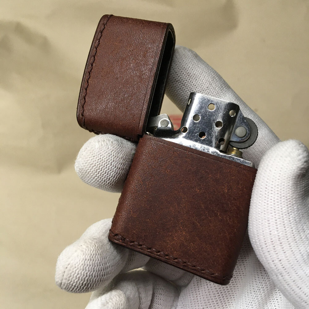 Hand Made Veg tanned Leather Craft Case For Zippo Lighter Cowhide Pouch Holder eBay