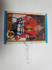 1989 1990 O-Pee-Chee Trent Yawney Signed Hockey Card