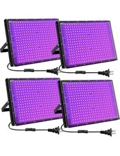300W LED Black Lights Glow Party Halloween Black Light Flood Light IP65 4 Pack
