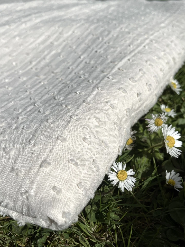 Organic Cotton Polka Dot Muslin Fabric | Double Gauze | Baby Blanket | 2 Yards - Image 2 of 4