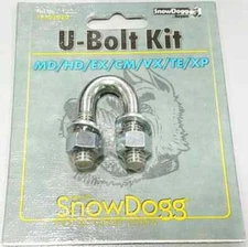 SnowDogg Part # 16103020 - MD, HD, EX, CM, VX, TE, XP Plow U-Bolt Kit With Nu...