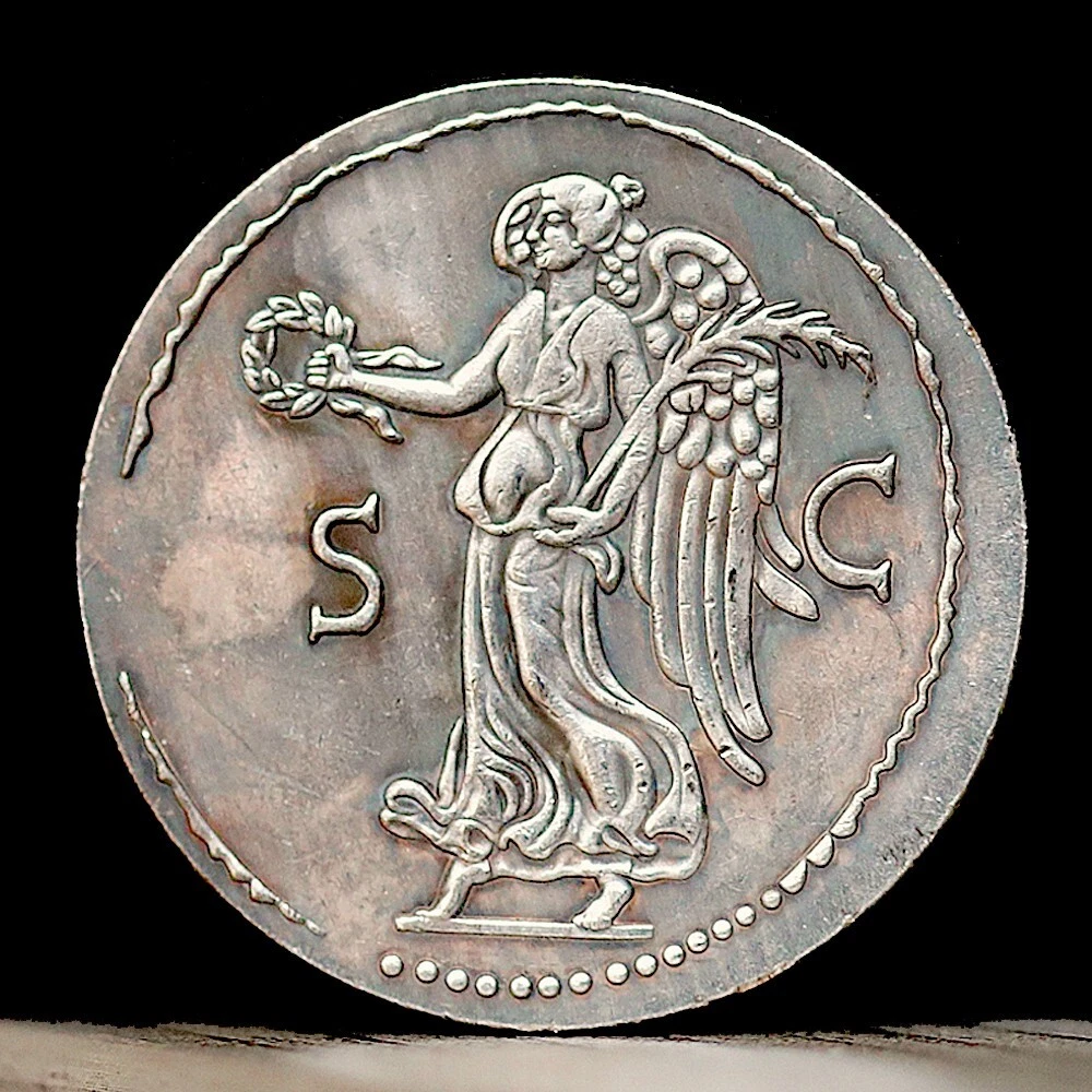 68-69 гг. н.э. Древнеримская монета императора Цезаря Гальбы - посеребренный сестерций 36 мм - Изображение 2 из 2