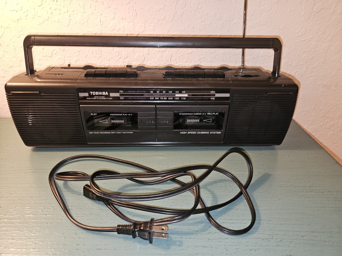 Vintage Toshiba BoomBox Radio/Duel Cassette Player-RT-8031