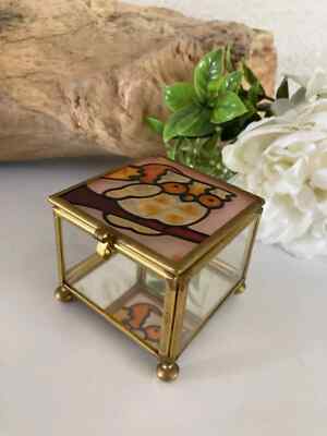 Coffret à Bijoux Vintage En Laiton Et Verre - Ancien - Fabriqué En France - Occasion