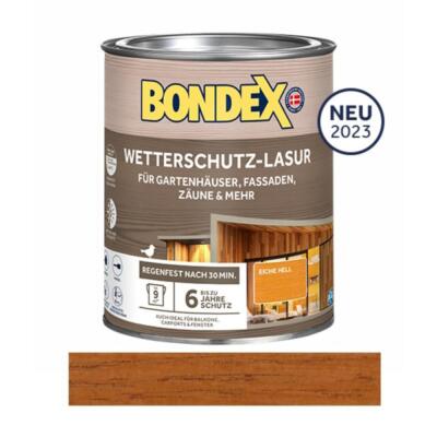 BONDEX Wetterschutz-Lasur Teak 0,75L für aussen - wasserbasierte Holzschutzlasur