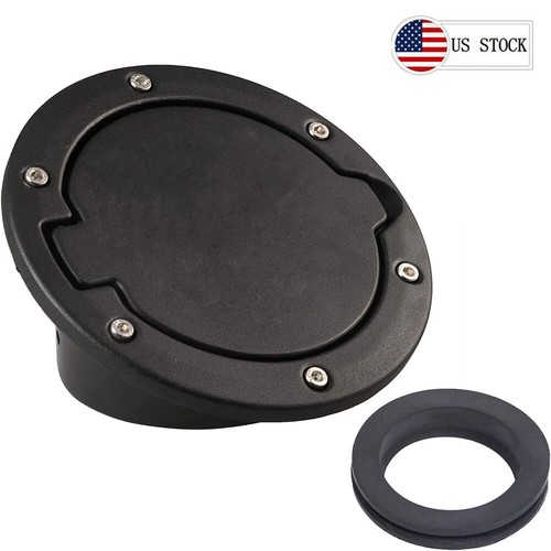 Gas Cap Cover Black Fuel Tank Door Fuel Filler Door for Jeep Wrangler