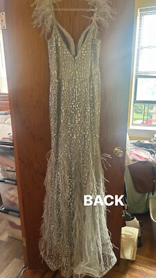 ebay prom dresses size 8 Secret Dress Prom dress size 8 dark green sequin A line floor length