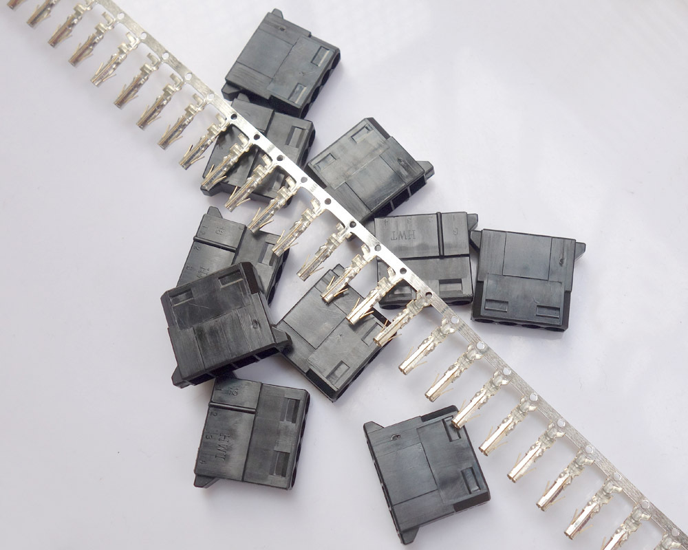 Pin 4 Mod 20 sets Black DIY PC Power Connector 4P 4 Pin Female Molex Mod Crimp ...