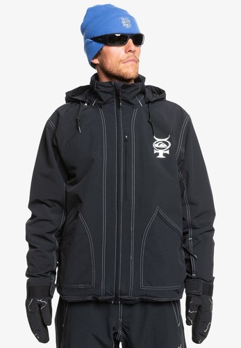 Quiksilver Men’s S Live Wire Snow Hooded Jacket True Black Dry Flight 10K NEW - Picture 4 of 23