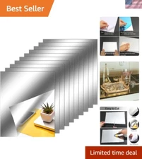 Versatile Non-Glass Mirror Tiles for Home Walls - Reflective 10 x 12 in Stickers