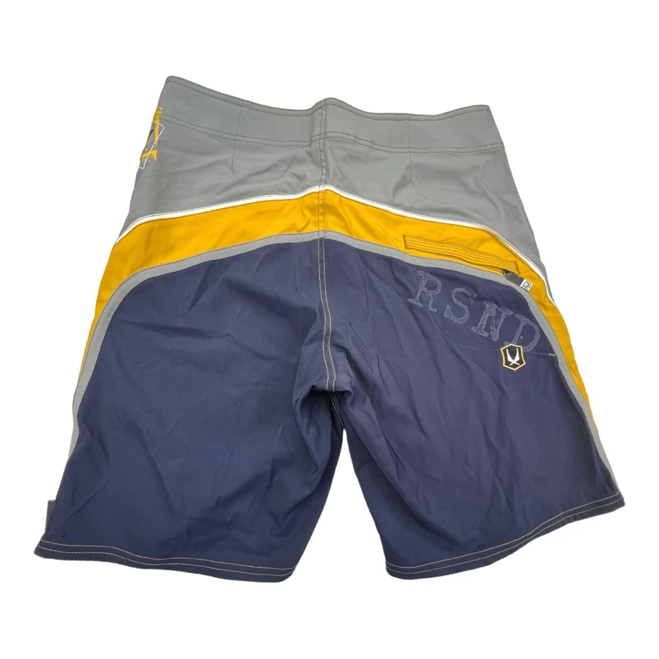 Pantalones cortos de baño Redsand para hombre colorblock cintura alta gris amarillo talla 36 Foto 3 de 4