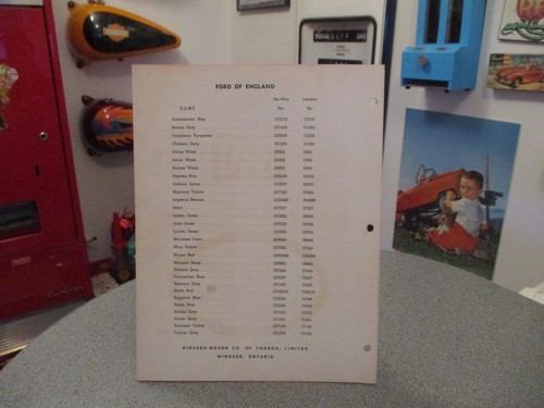 PAINT COLOR REFERENCE FORD OF ENGLAND 1960/1961 PAINT CHIPS - Picture 3 of 3