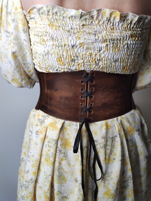 8861 Women Wide Western Floral Cutout Leather Corset Dress Belt Leather Corset Belt Wide Womens Belt Western Waist Belt  main image 3