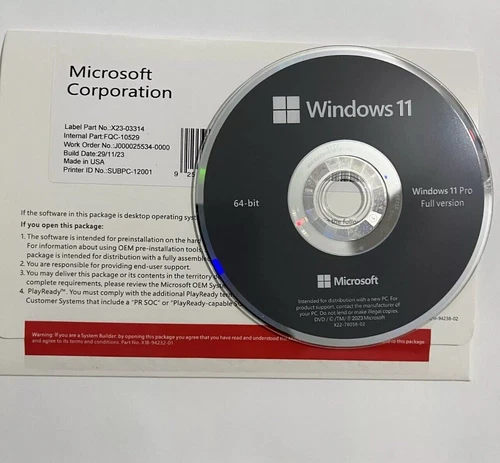 New Microsoft Windows 11 Pro Professional 64 Bit Operating System AND KEY