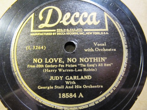 1943 JUDY GARLAND Movie GANG'S ALL HERE Journey to a Star / No Love Nothin DECCA - Picture 3 of 3
