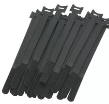 10 VELCR Brand Tie Cable Cord Organizer Wraps Reusable Die Cut Straps 10” Black