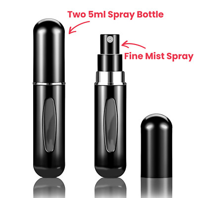 (2 Piece) 5ML Atomizer Perfume Spray Bottle for Travel, Empty Refillable Cologne