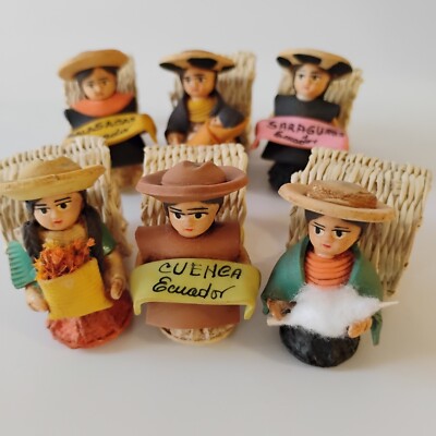 Ecuadorian Indigenous People Set of 6 Napkin Rings 1.25'' Handmade in Ecuador NEW