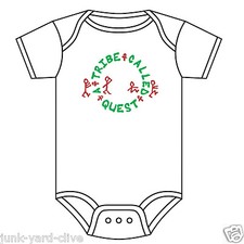 A TRIBE CALLED QUEST BABYGROW Q-TIP OLD SCHOOL HIP HOP BLACK/WHITE 0-18 MONTHS