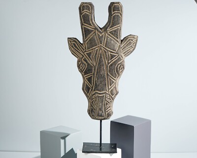 Timor Giraffe tribal Mask, Hanging Mask, Primitive, Wood Carving, Handmade, Gift