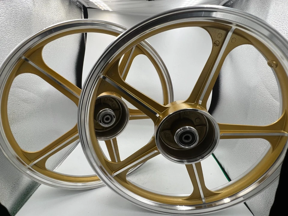 Sport Rims Honda C70 Passport 1 Pair Gold With Bearing Bush 5 SPOKES 17 in - Image 2 of 4