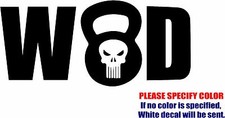 WOD Kettlebell Graphic Die Cut decal sticker Car Truck Boat Window Bumper 12"