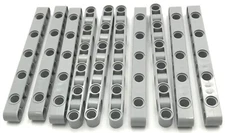 Lego 10 New Light Bluish Gray Technic Liftarm Modified Perpendicular Holes Parts