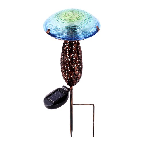 Mushroom Solar Lights Outdoor Stake-Garden Decor Garden Stake Metal and Glass - Picture 6 of 15