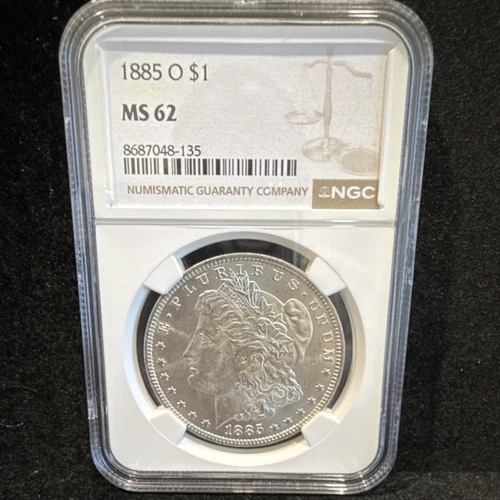 1885 Morgan Dollar Silver $1 Coin New Orleans NGC MS62 Uncirculated