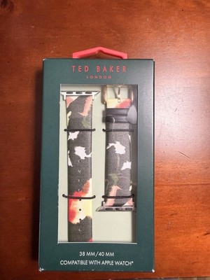 TED BAKER LONDON LEATHER APPLE WATCH STRAP FLORAL MULTI 38-40 mm NWT