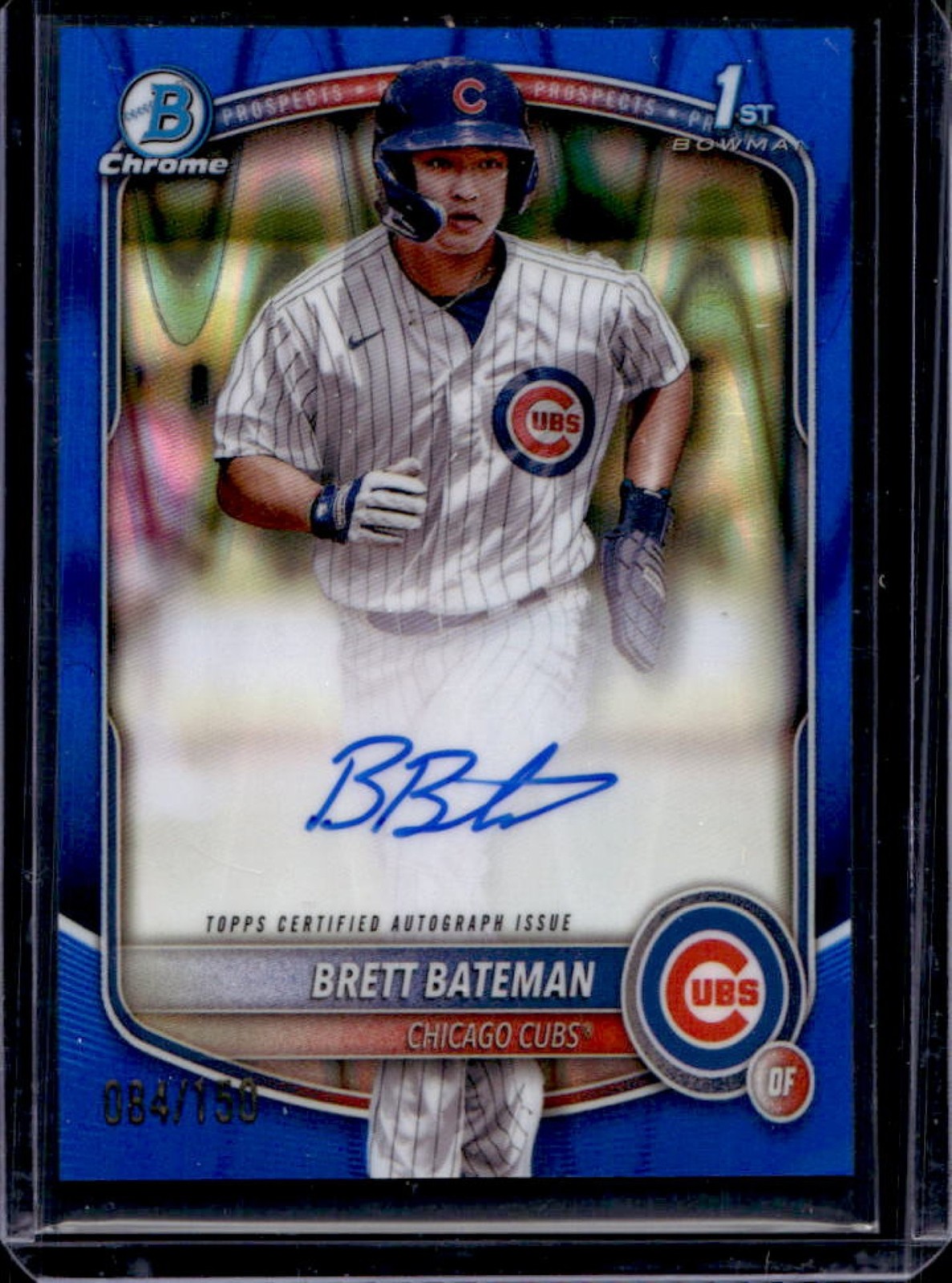 2025 Bowman Chrome Brett Bateman Auto Blue RayWave Refractor 1st #84/150