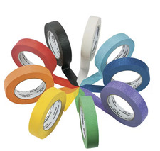 9 Pc Bright Colors Masking Tape 1" x 60 Yds Crafting Set Bulk