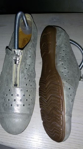 Women Gabor Heels Grey Leather 40 #7T4A