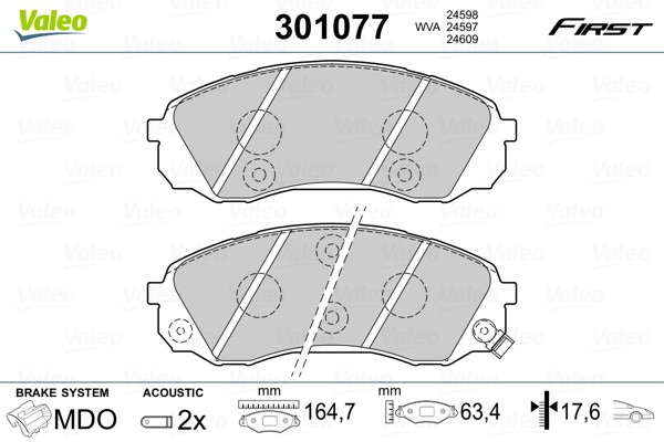 Fits VALEO 301077 HAM PADS. FIRST HYUNDAI H1 2.5 Diesel 10/2007->/  ⭐UK Stock⭐