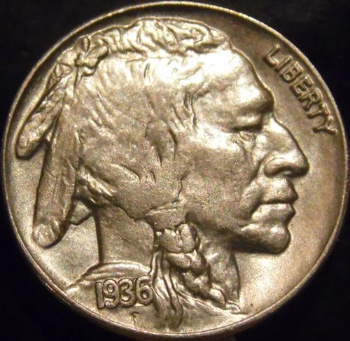 1936-P Buffalo Nickel Choice/Gem BU Uncirculated Full Horn