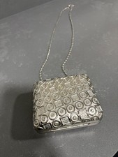 Silver Metal Small Evening Clutch