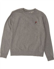 FILA Womens Sweatshirt Jumper UK 14 Medium Grey Cotton BA10