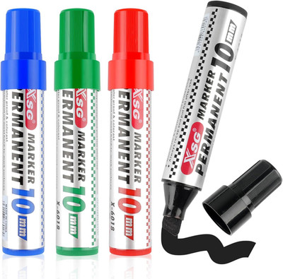 Deepton Permanentmarker, Schwarz, Rot, Blau, Grün 4 Farben Permanent Marker, 3-1