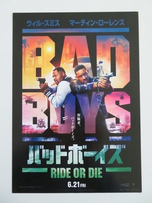 BAD BOYS: RIDE OR DIE JAPANESE CHIRASHI (B5) POSTER WILL SMITH LAWRENCE 2024