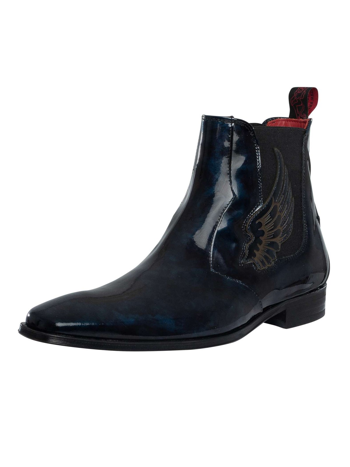 Jeffery West Men's Wings Leather Chelsea Boots, Blue