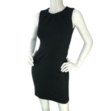 Ann Taylor Loft Petite Womens Size 0P Dress Sheath Little Black Sleeveless LBD 