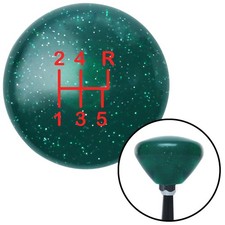 Red Shift Pattern 13n Green Retro Metal Flake Shift Knob W M16x1.5 Insert Auto