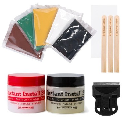 EZ-Tint Epoxy Repair Kit - 4 oz Strong Waterproof Adhesive for All Stone Types