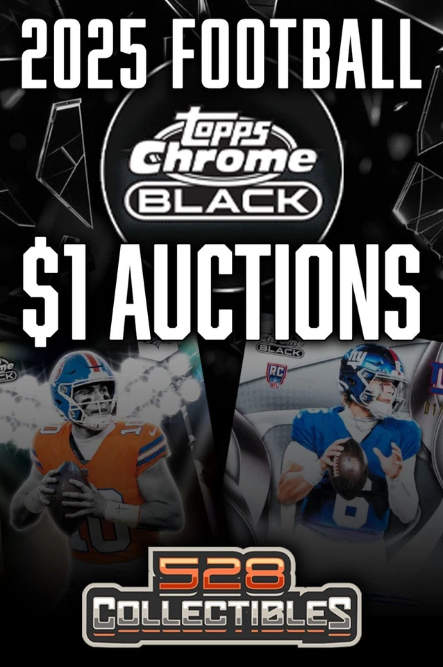 $1 Auctions! 2025 Topps Chrome Black Football Release Day!