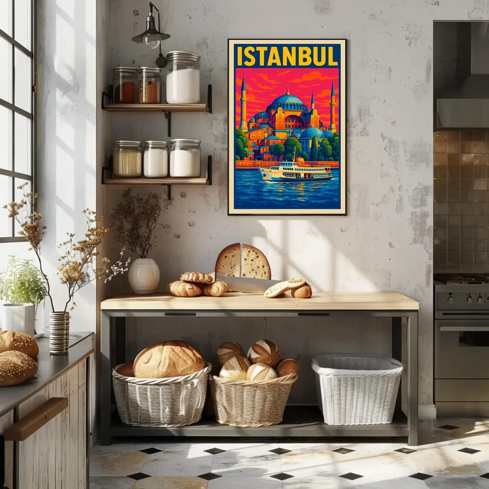 Póster de un paisaje urbano vibrante de Estambul Foto 3 de 4