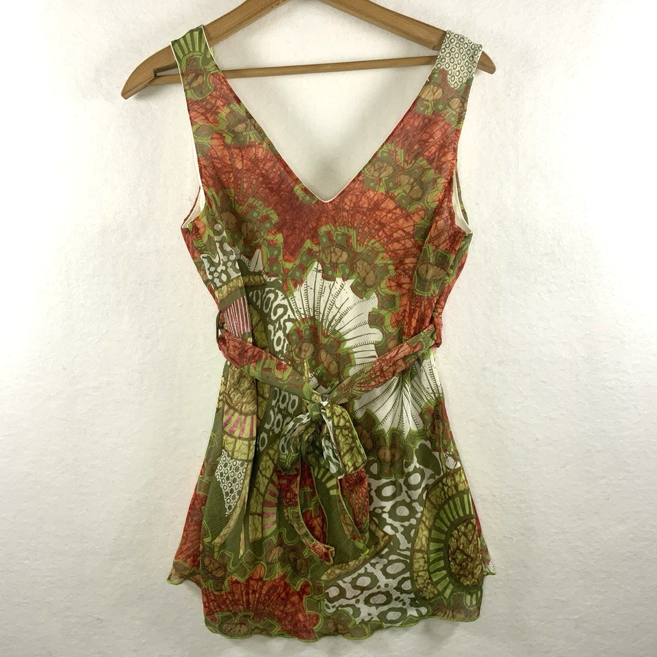 Y2K 女式 Fairy Grunge 婴儿娃娃上衣 M 码波西米亚妖精泥土雪纺美国 — 第 4/4 张图片