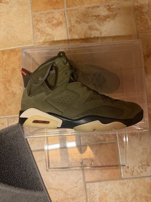 NIKE AIR JORDAN 6 RETRO TRAVIS SCOTT Olive GREEN SNEAKERS SIZE: UK10,5 US 11,5