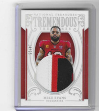 MIKE EVANS 2025 NATIONAL TREASURES TREMENDOUS 4 COLOR PATCH #14/25 -BUCCANEERS!