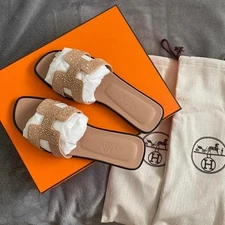 RARE Hermes rhinestone Oran Sandals - Size 39 - Sandale Semme Oasis Tole de Jean