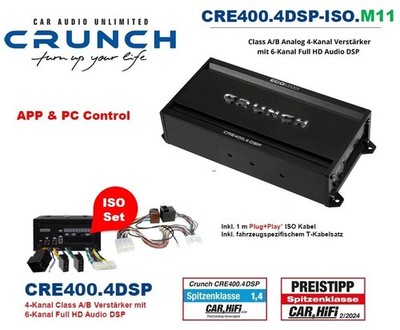 Crunch CRE400.4DSP-ISO.M11 DSP Amplifier compatible with Nissan Note E12 2013 -